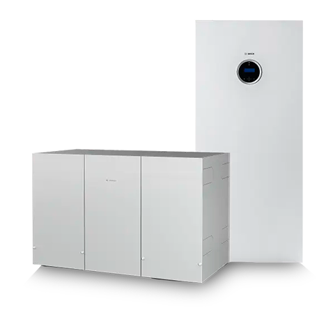 Boschin kaksi eri teholuokan kiinteistömaalämpöpumppua.
